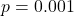 p=0.001